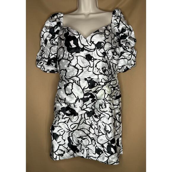 Ronny Kobo Black White Floral Dress 12 - Picture 7 of 12